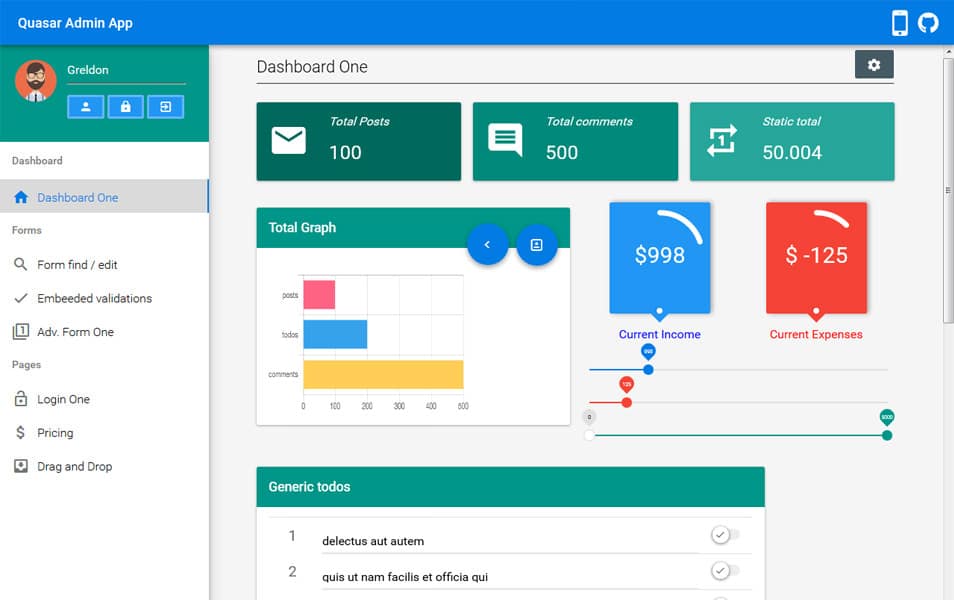 20+ Best Free VueJS Admin Templates 20 Quasar Admin