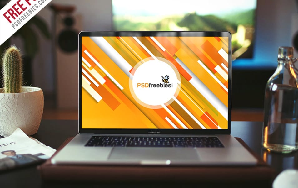 Realistic MacBook Pro Mockup Free PSD