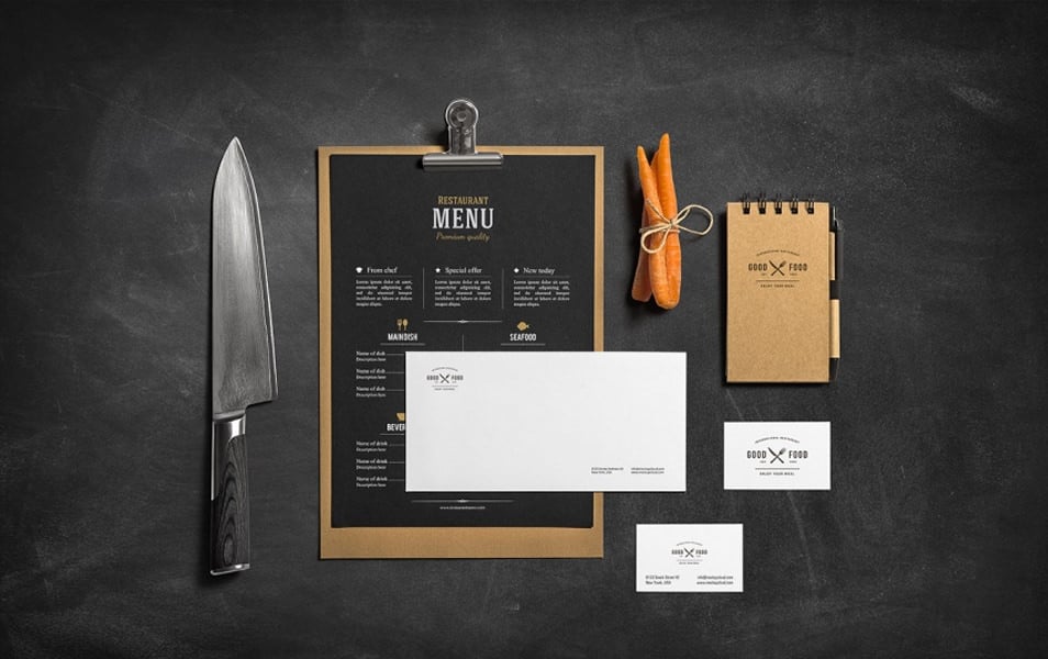 Restaurant & Bar Stationery Branding Mockup