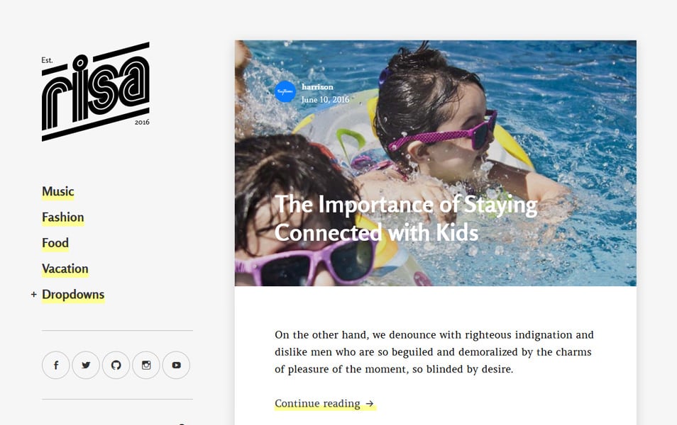Risa Responsive WordPress Theme