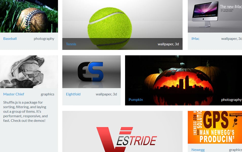 50+ Best jQuery Grid Plugins 22 Shuffle.js