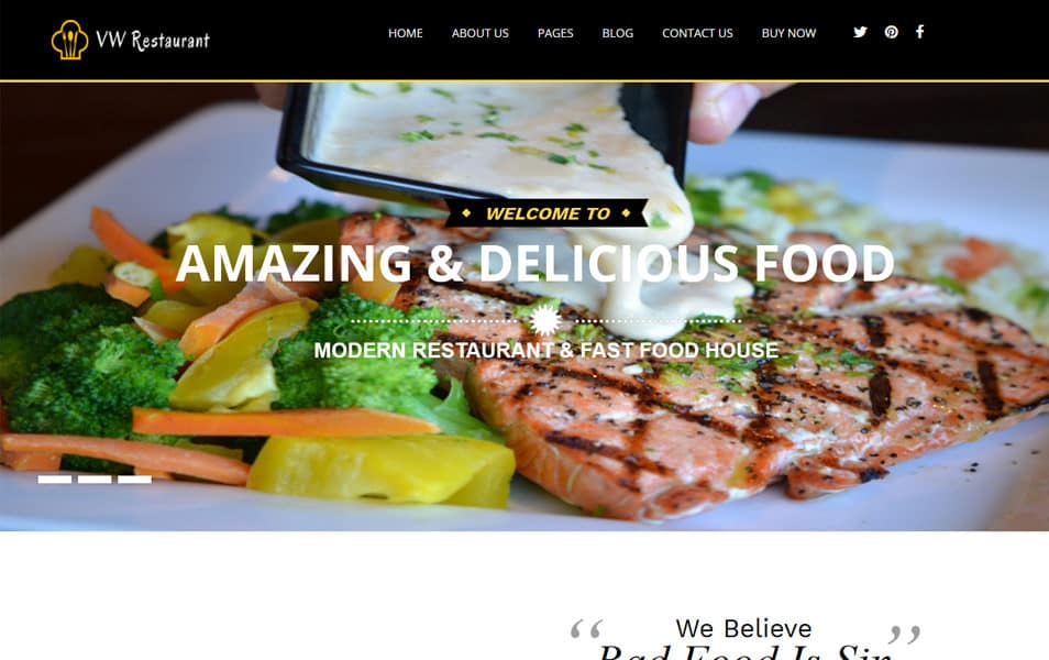 VW Restaurant Lite Responsive WordPress Theme