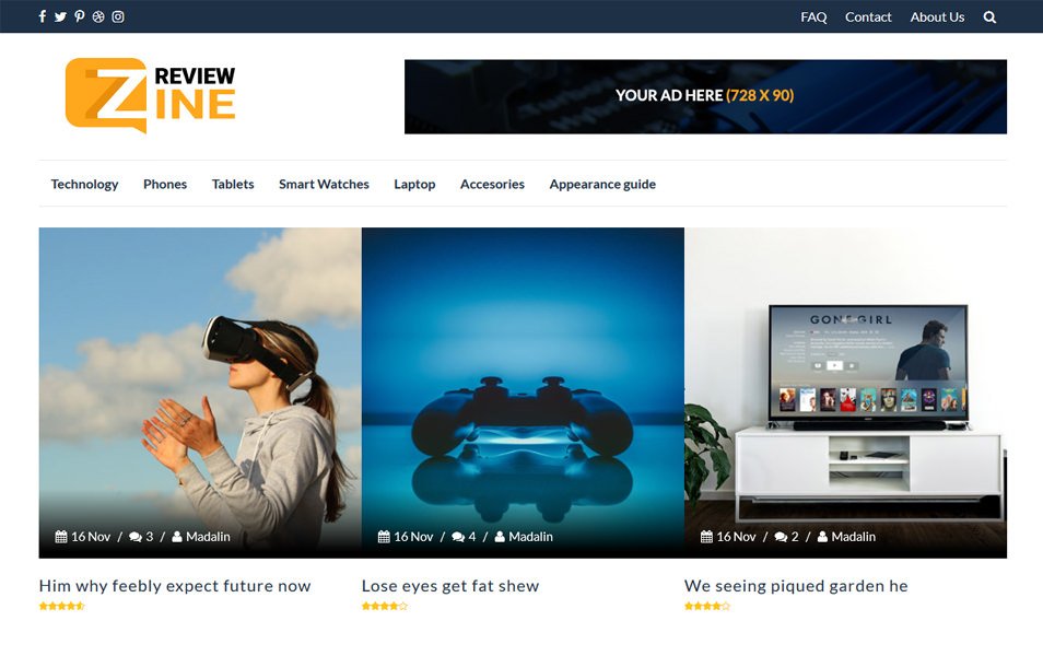 ReviewZine Responsive WordPress Theme