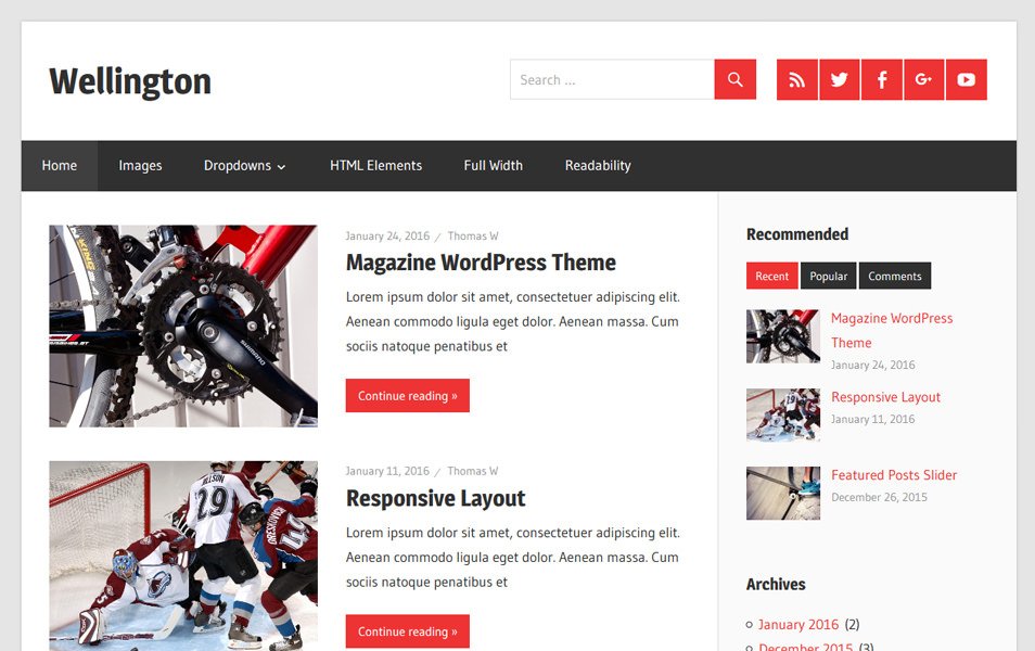 Wellington Responsive WordPress Theme