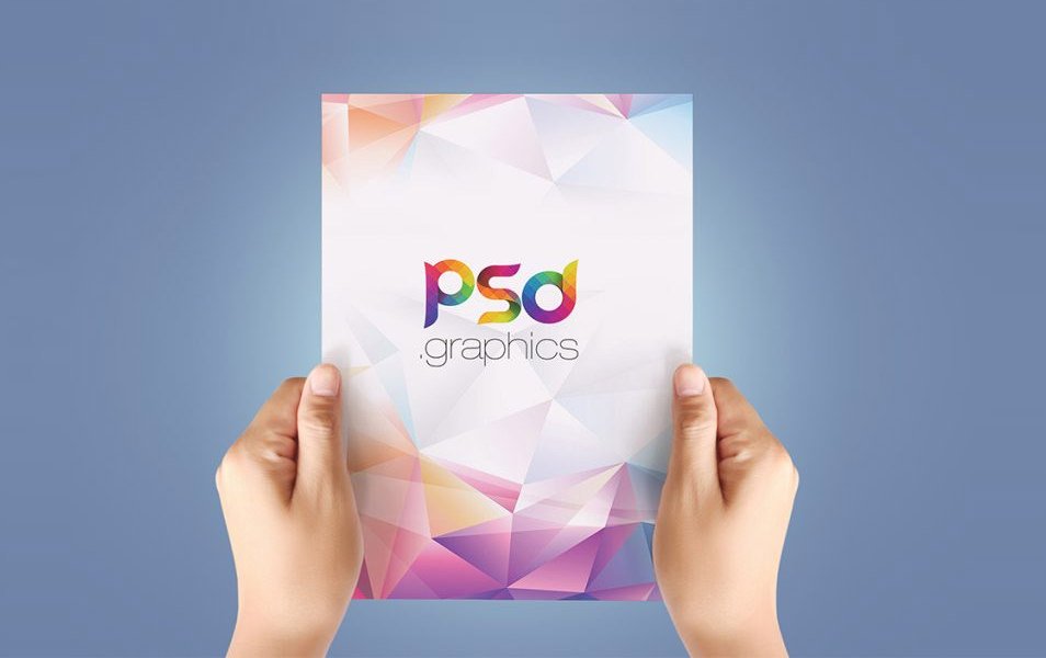 A4 Paper in Hand Mockup Free PSD