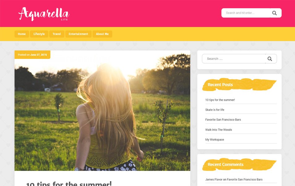 Aquarella Lite Responsive WordPress Theme