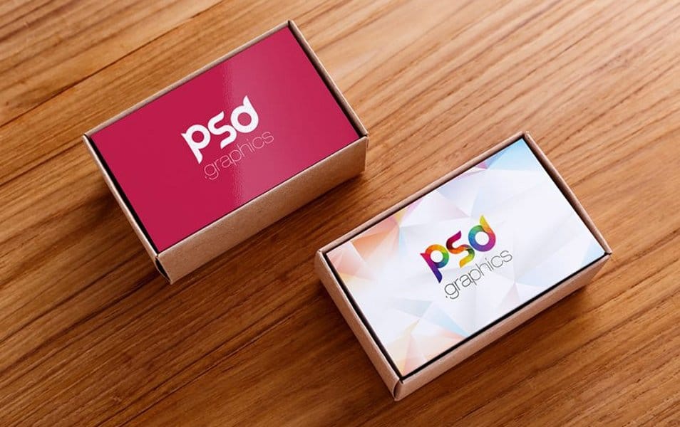 Business Card Box Mockup Free PSD