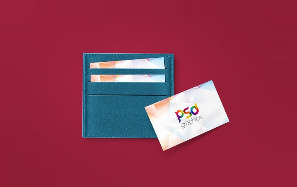 Business Card in Wallet Mockup Free PSD