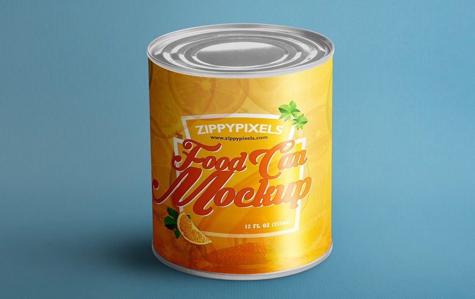 Free Food Can Mock-Up