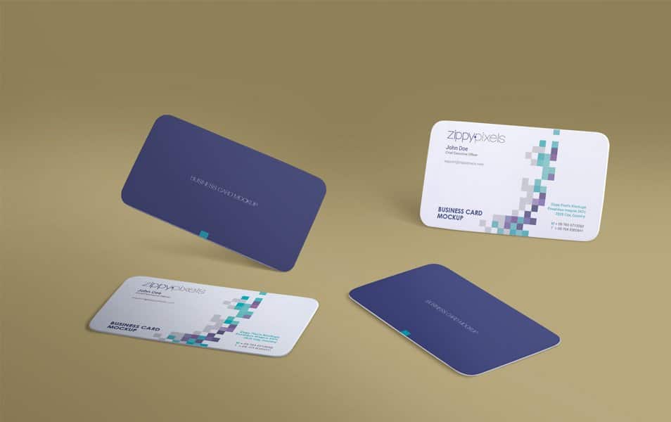 Free Gravity Business Card Mockup