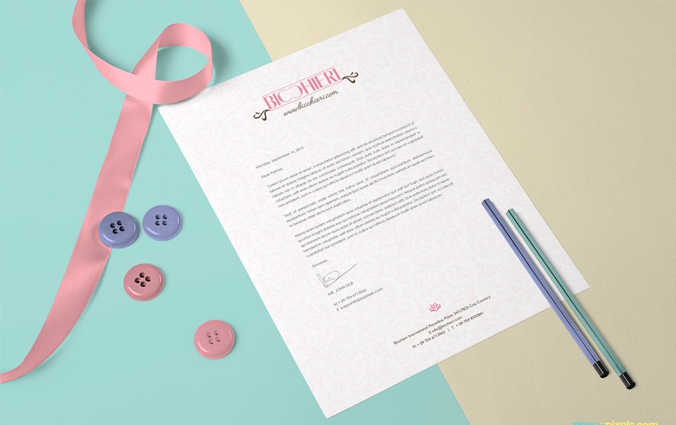 Free US Letter Size Paper Mock-Up