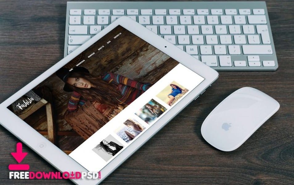 Free Workspace iPad Mockup PSD Download