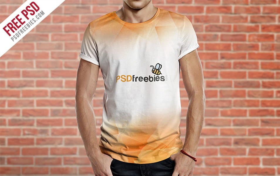 Men T-Shirt Mockup Free PSD