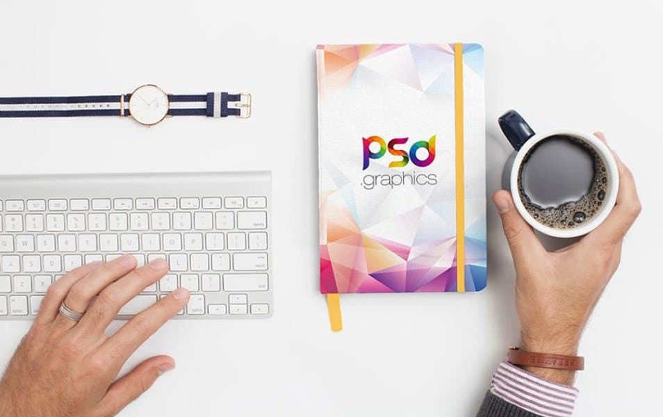 Notebook Cover Mockup Free PSD