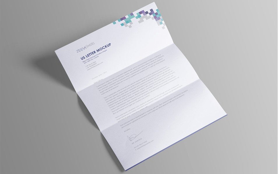 Professional & Clean Free US Letter Paper Mock-Up