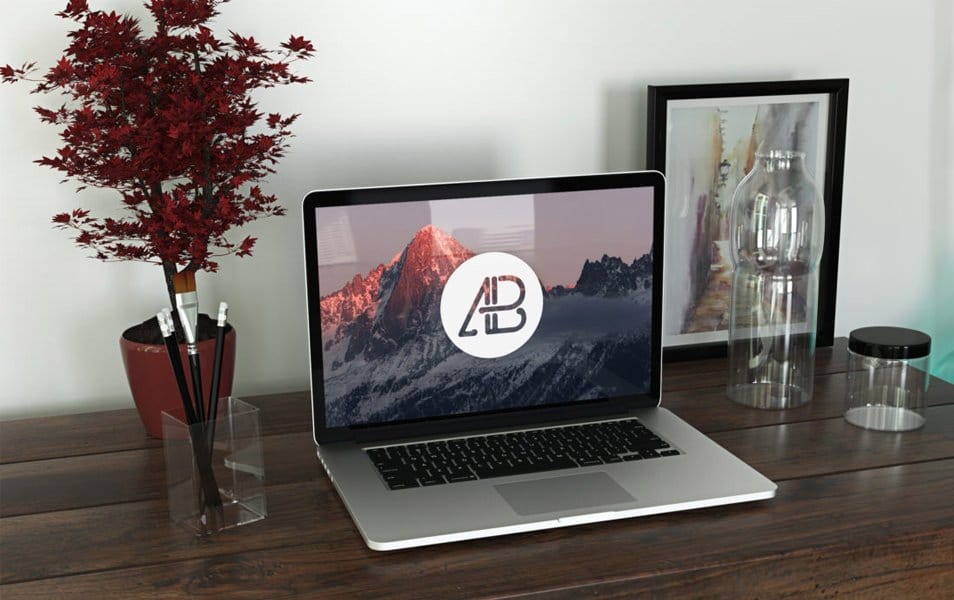 Realistic Retina Macbook Pro Mockup Vol.3