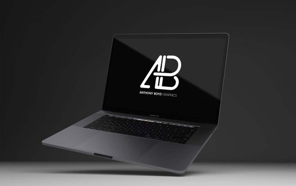 Realistic Space Gray Macbook Pro Mockup Vol.8
