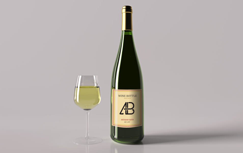 Realistic Wine Bottle Mockup Vol.2