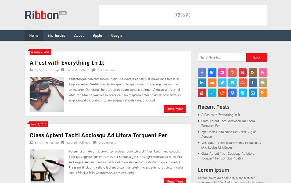 Ribbon Lite Responsive WordPress Theme