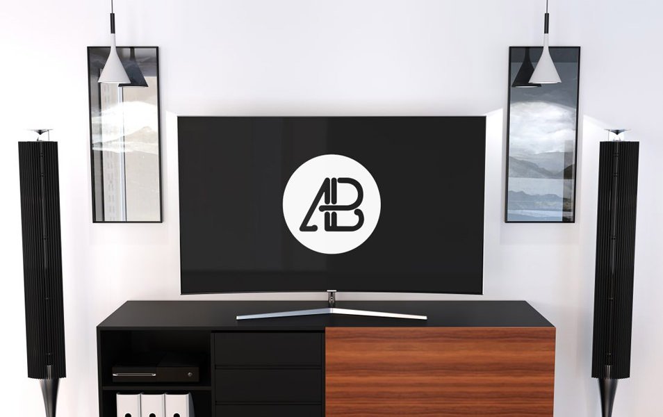 Samsung Curved 4K Ultra HD TV Mockup