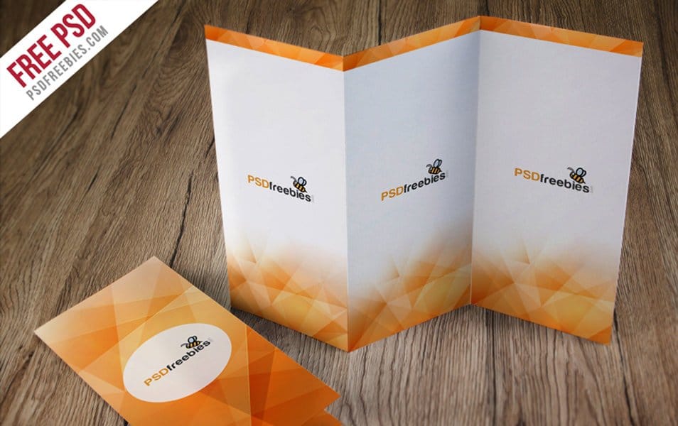 Tri-Fold Brochure Mockup Free PSD
