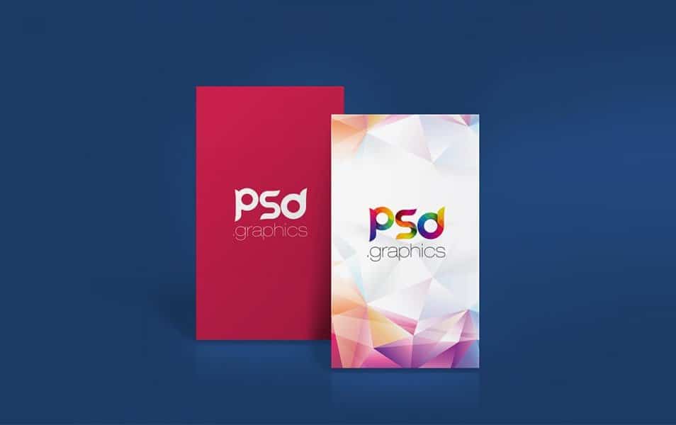 Vertical Business Card Mockup Free PSD