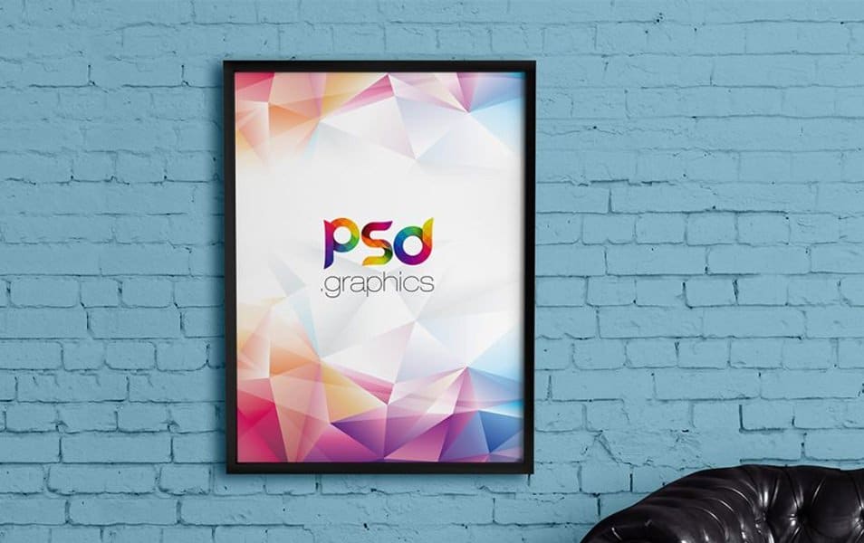 Wall Poster Frame Mockup Free PSD