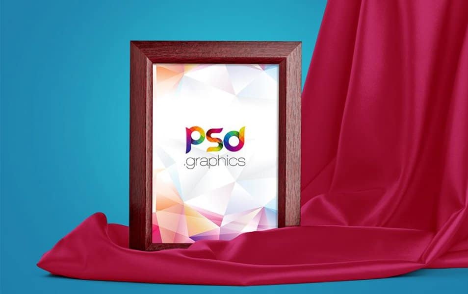 Wooden Photo Frame Mockup Free PSD