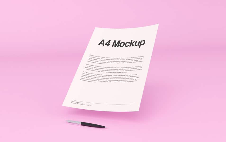 A4 Floating Mockup